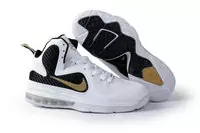 nike lebron 9 chaussure 2013 femmes populaire blanc noir or